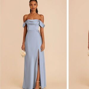 Birdy Grey Mia Matte Satin Convertible Dress - Dusty Blue (M)